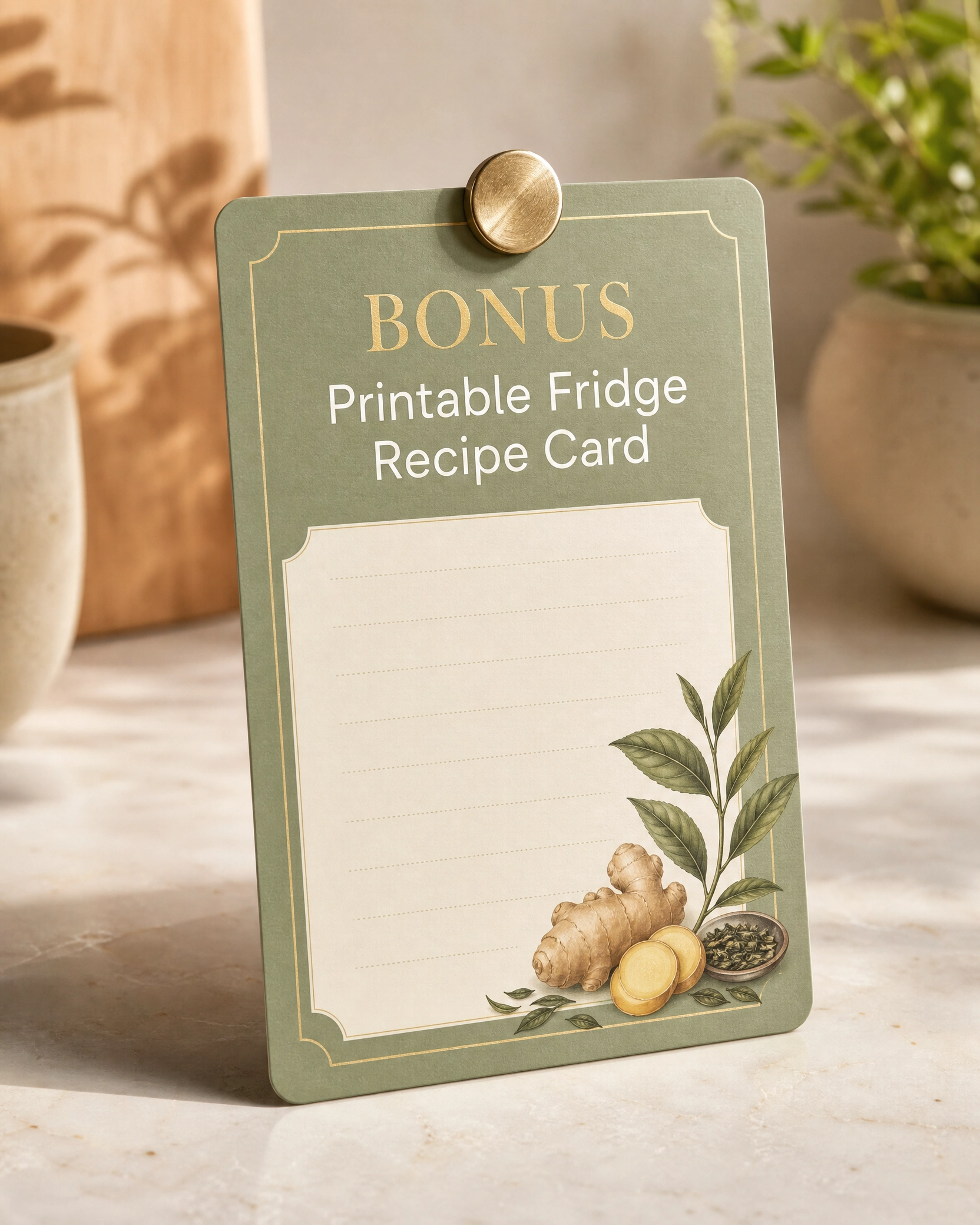 Printable Fridge Recipe Card